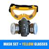 Half Face Gas Dust Industrial Mask Carbon Filtering Cartridge Wide Vision Safety Goggles Spraying Painting Work Safe Protective