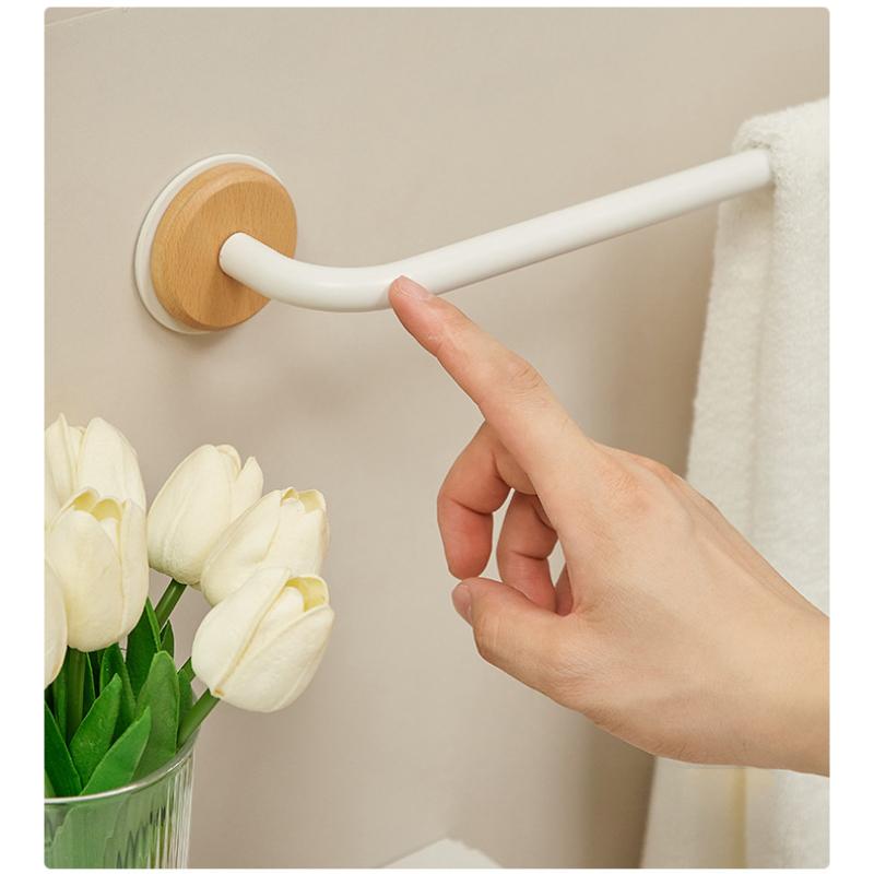 Beukenwit Badkamerslipperrek, Handdoekrek zonder boren, Badkamerplank, Schoenenorganizer, Toiletwandmontagebeugel, Afwatering