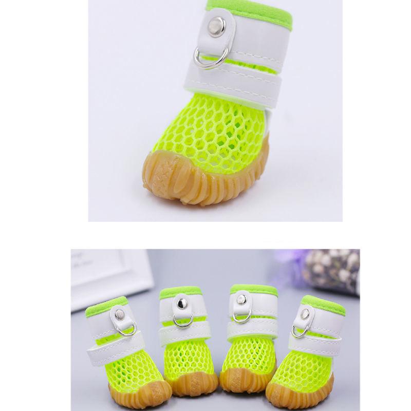 Summer Dog Rain Shoes Breathable Mesh for Small Dogs Cats Anti-Slip Chihuahua York Teddy Pomeranian Boots Sandals Puppy Shoes