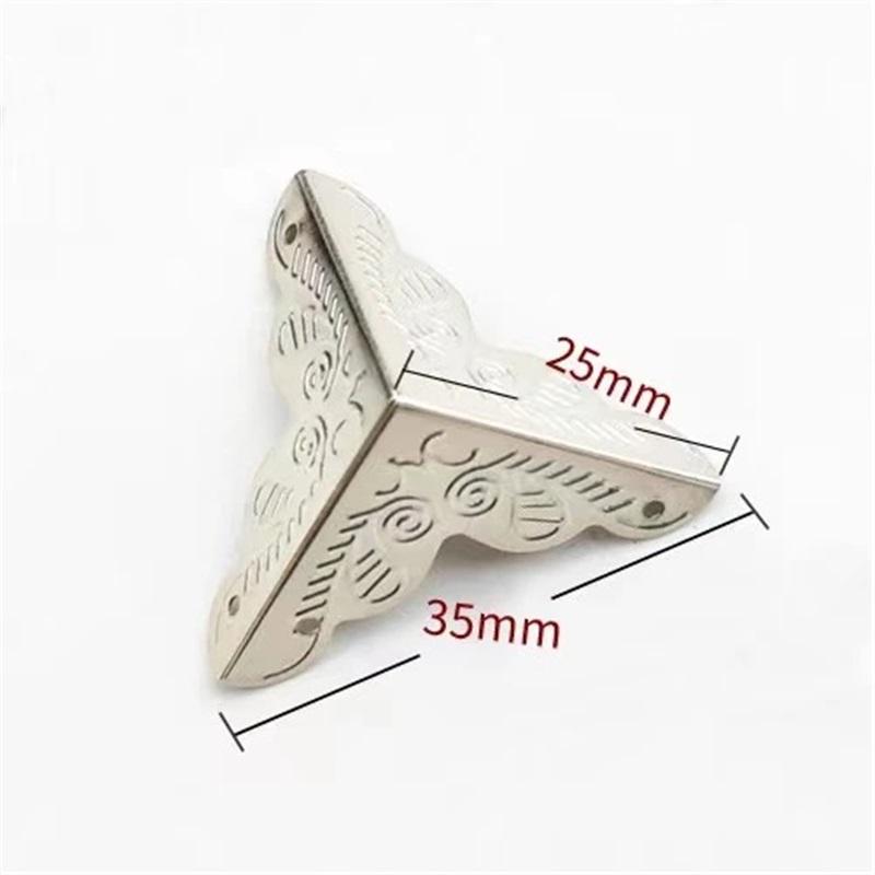 Tegg Box Corner Protector 20PCS Antique Brass Triangle Rattan Carved Wood Case Edge Guard