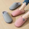 Cozy Plush-Lined Men's Indoor Slippers | Non-Slip, Warm | Fall/Winter | Home Shoes | Dark Blue Ribbed Texture with Soft Gray Interior