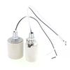 Support de Lampe à Vis Céramique E14/E27 Adaptateur Résistant à la Chaleur pour Lumière LED Utilisation Domestique Douille Ronde Pour Culot d'Ampoule Avec Câble