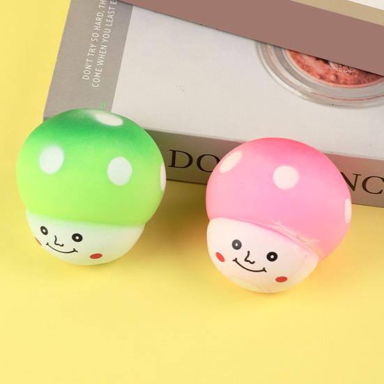 Squeeze Toy Mushroom Shape Slow Bright Color Stress Rebound Decompression Toy Relief Ball Desktop Ornament