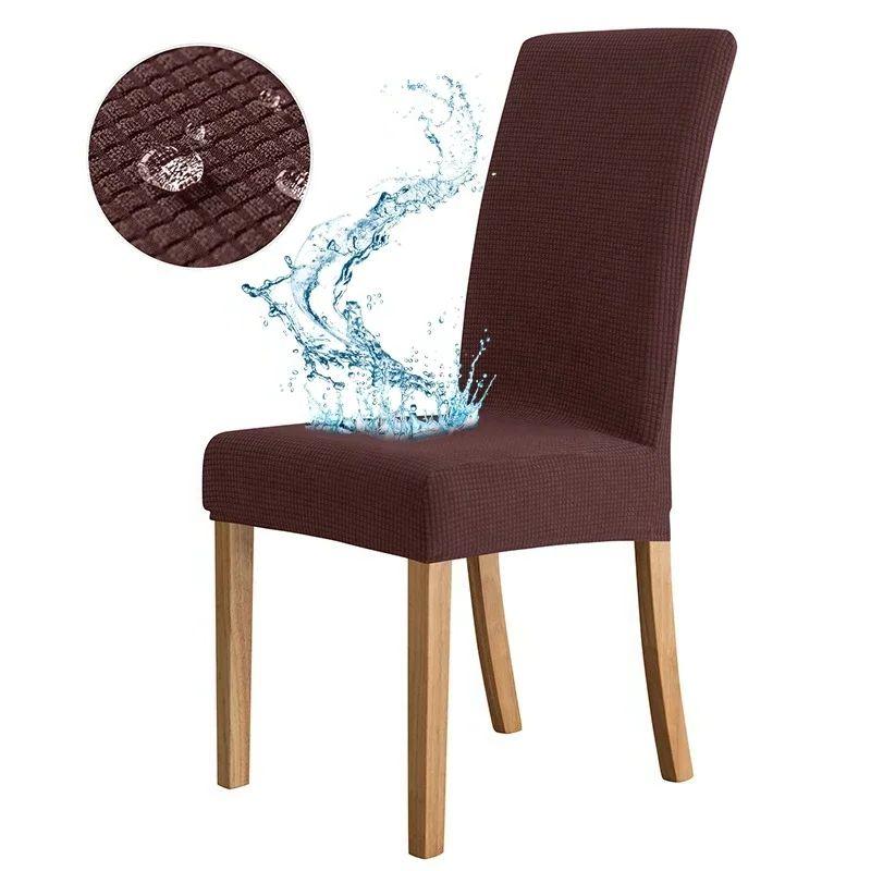 High Back Dining Chair Cover Waterproof Plus Size Adjustable Seat Protector for Kitchen Desk Banquet Home Use