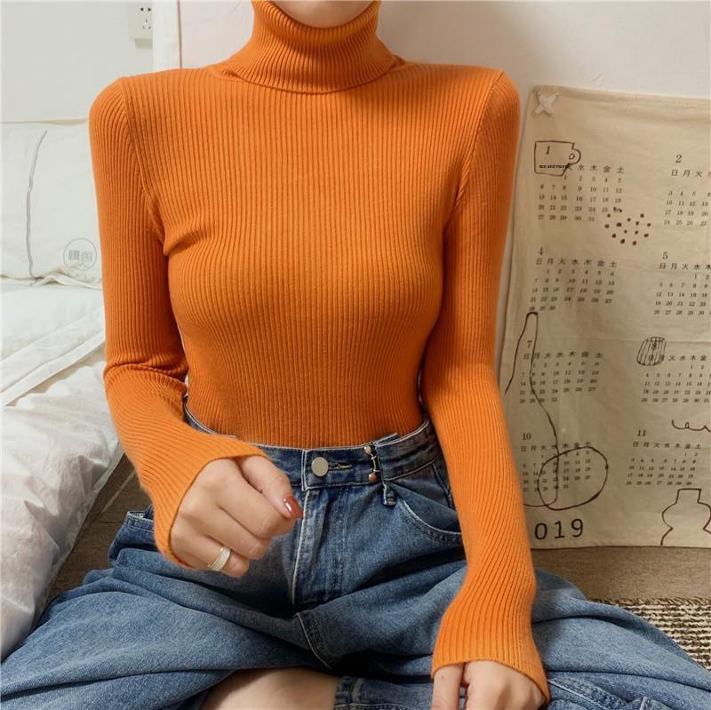 

Women s Thickened High Neck Knitted Sweater - Slim Fit, Versatile, Korean Style, Autumn & Winter Fashion. One Size