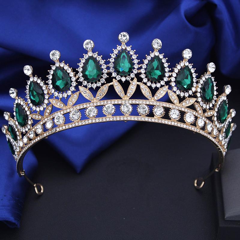 Vintage Water Drop Crown for Queen Bridal Prom Wedding Dress Hair Jewellry Bride tiaras Cosplay Head Accessories