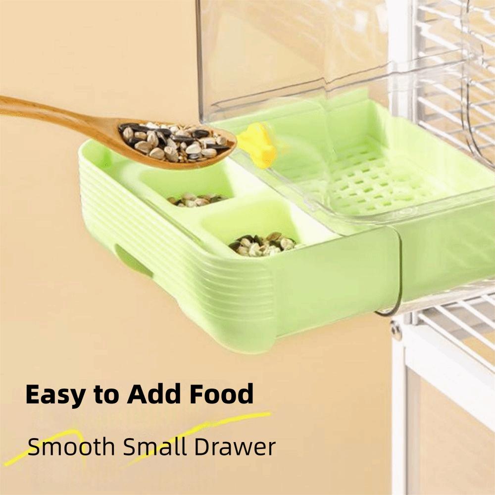 Transparente 2-in-1 Papageien-Badewanne Platzsparend Vogel-Wasser-Futterspender Vogelkäfig Zubehör