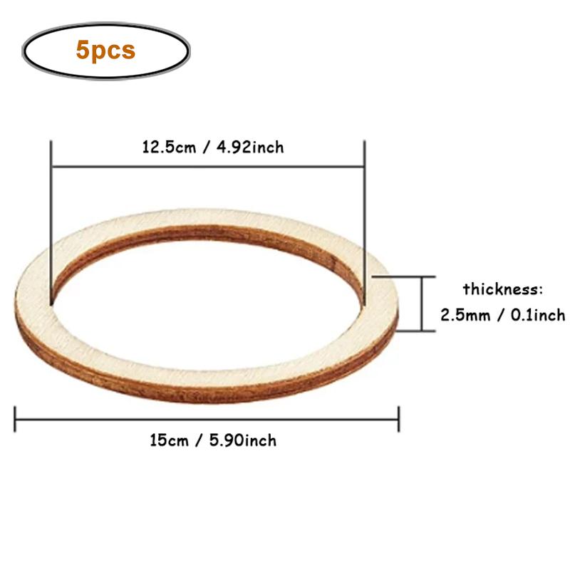 4-15cm Unbearbeitete Holzstücke Ringform Kreis Ornamente Holzringe Leere Holzscheiben zum Bemalen Weihnachtsbaum Heimdeko
