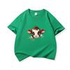 Kids Cotton T Shirt Brown Baby Cow Peeking Over Grass Print Crew Neck Short Sleeve Tee Casual Boys Girls Summer Tops