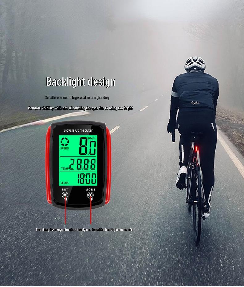 CNC Luminous Wired Bicycle Speedometer with Touch Screen & Backlight for Road & Mountain Bikes