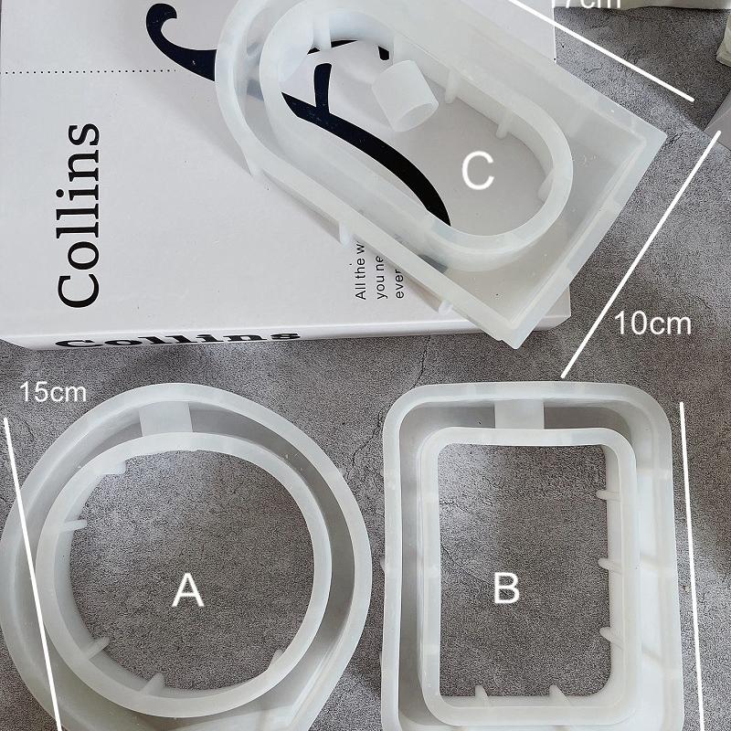Arched Rectangular Round Hydroponic Gypsum Mould DIY Hydroponics Test Tube Vase Silicone Mold Plant Vase Cement Resin Mold Decor