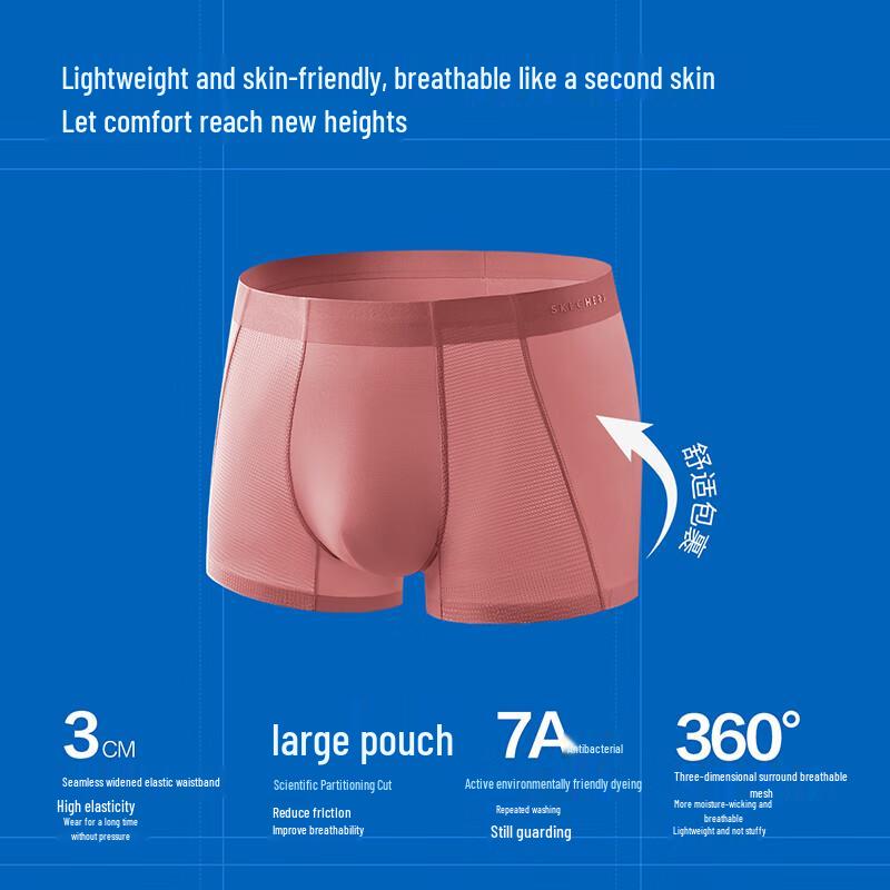 Skechers Men's 7A Antibacterial Breathable Boxer Briefs 3-Pack