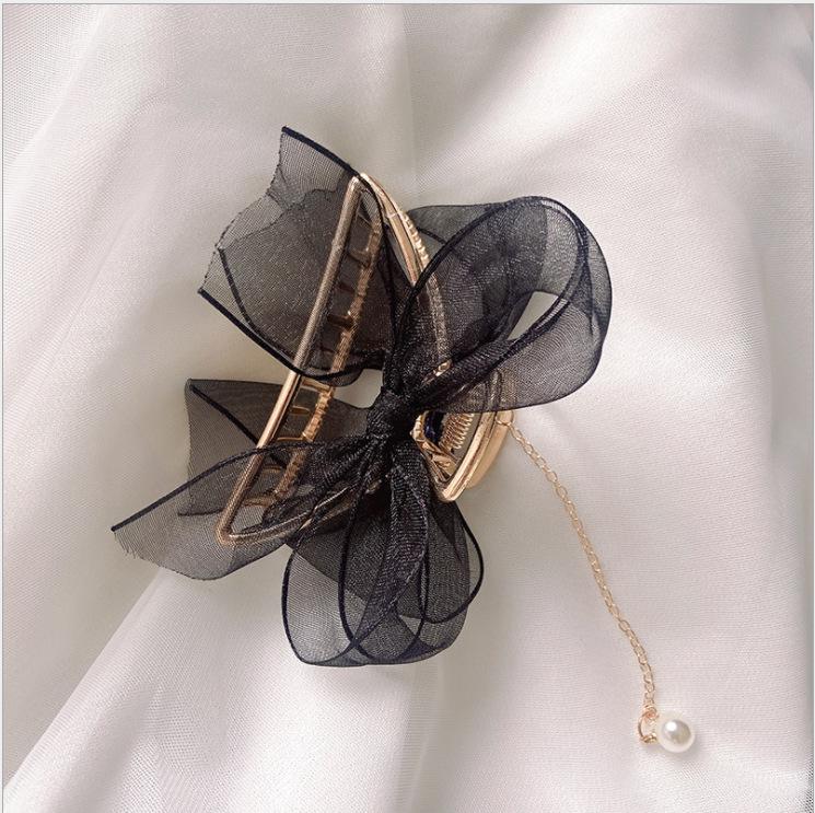 

Милая заколка для волос с бантом и кисточкой в виде бабочки - зажим для волос в виде акулы из сплава чёрный