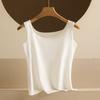 Wide Strap Camis Women Solid Color Round Neck Crop Tops Fashion Pure Cotton Tube Top Female Sleeveless Camisole