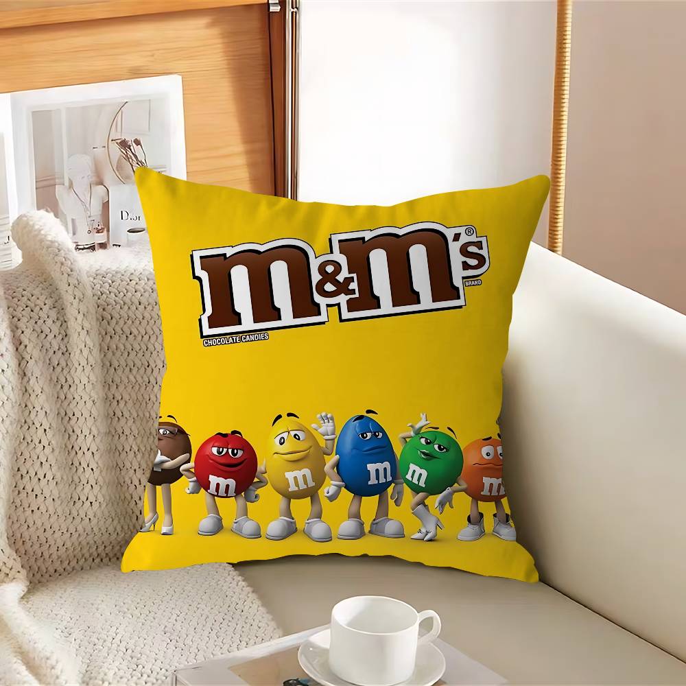 M&Ms Аниме C-Шоколадные Наволочка Съемная Моющаяся Наволочка – Всесезонный Мягкий Лен 12x12Inch