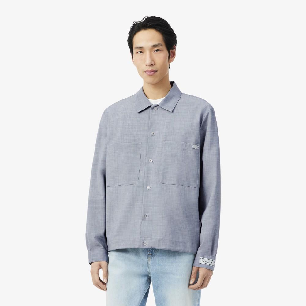 [lacoste] Men s Open Collar Wool Blend Shacket CH6231-56GACZ 38