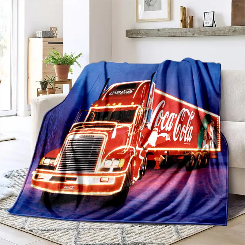 Christmas Gift Halloween Themed Cola Beverage Coca Cola Blanket Soft Home Furnishing Nap Decoration Four Seasons Warm Sherpa Blanket U7