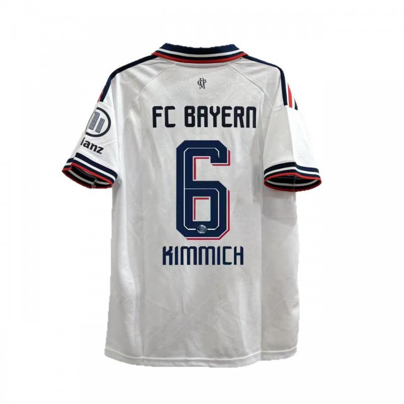 Herren FC Bayern München Auswärtsfußballtrikot Fan-Version Bambusfaser Kurzarm Fußballhemd Mit Spielernamen Nummern