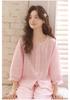 Qingmu Women's Gauze Nine Sleeve Pants Home Clothes Set