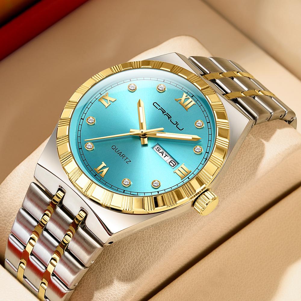Man Watch Quartz Watch Luxury Waterproof Luminous Date Week Stainless Steel Mens Watch Male Relógios Masculino Reloj Hombre