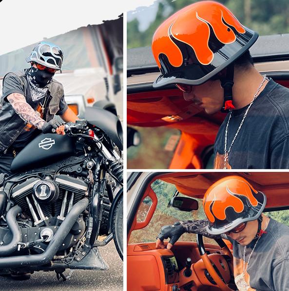 IBK Soldiers Vintage Half Helmets Men And Women Motorcycle Hareid Style Bucket Helmet Cruise Electric Vehicle Helmet