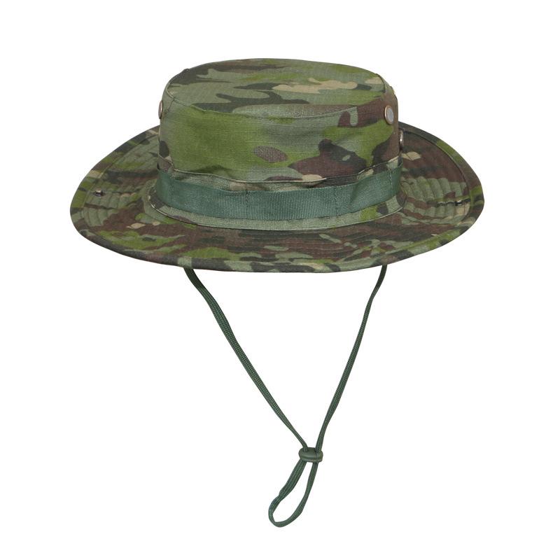 Men's Camouflage Bucket Hat Set: Multifunctional, Breathable, Sun-Protective Fishing Hat with Round Brim.