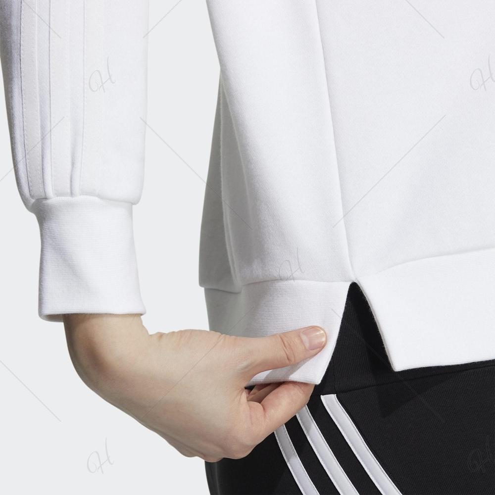 Adidas Mh 3S Sweatshirt Casual Solid Crew Neck Pullover Women Tops White HM7077