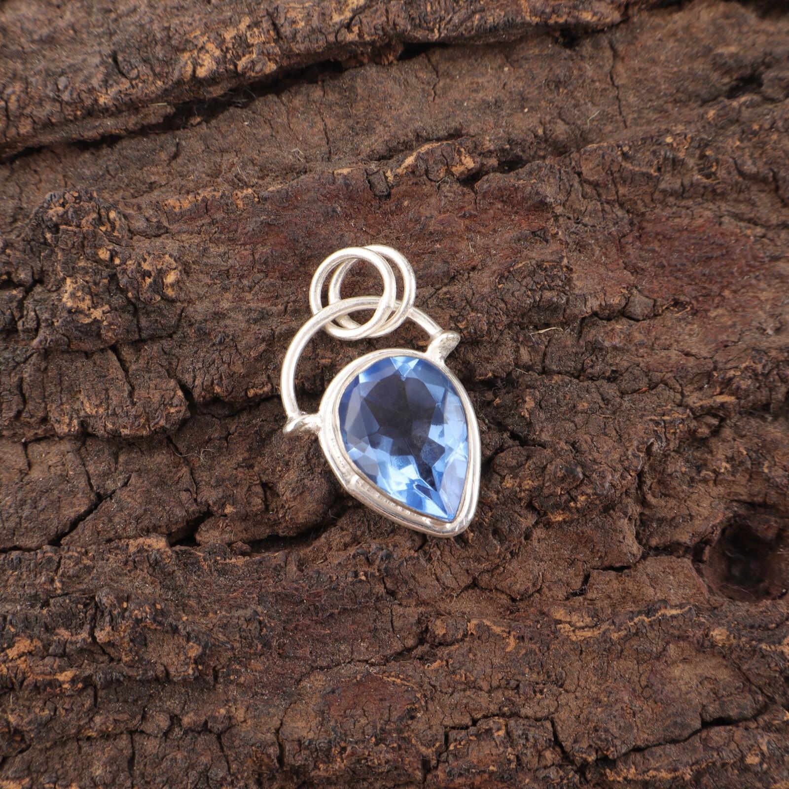 

Танзанит Драгоценный камень 925 Стерлинговое серебро Арт Деко Чакра Третьего Глаза Этническая Подвеска PP-56-15