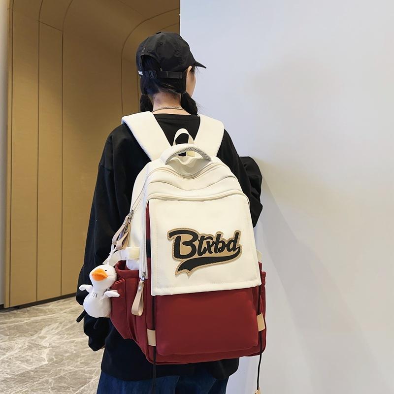 School Bag Male College Student Large Capacity Junior High School Student Primary And Secondary School Student Backpack Trendy Cool High School Single pack