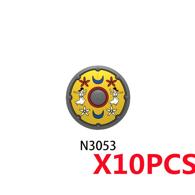 Medieval Military MOC Castle Knight Building Blocks Figures Accessories King Helmet Shield Flags Shoulders Armor Toy Gift N031