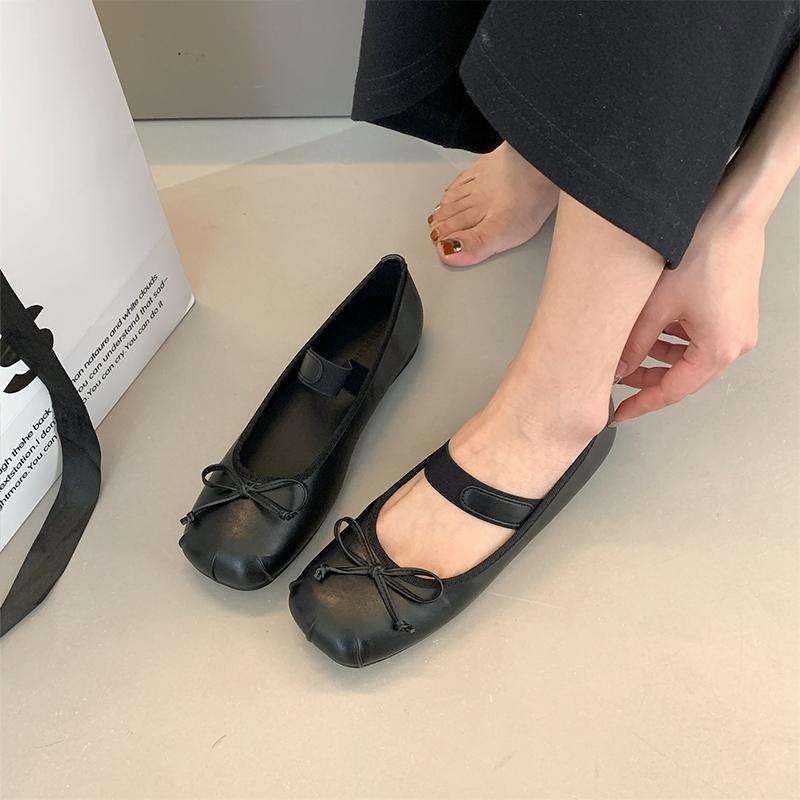 Evening shoes gentle wind flat satin ballet shoes 2025 new spring shallow mouth boat shoes Mary Jane women's shoes