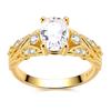 Golden Color Sparking Rings Copper Popular LOVE Wedding Ring Certified Women Engagement Jewellery Anniversary Gifts