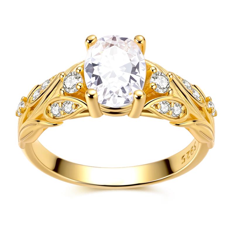 Golden Color Sparking Rings Copper Popular LOVE Wedding Ring Certified Women Engagement Jewellery Anniversary Gifts