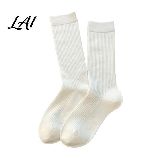 Comfortable Daily Wear Socks Women Crew Socks Ribbed Knit for Autumn Winter Minimalist Solid Non Slip Fitness Color Soft Breathable Stretchy Casual