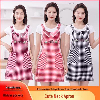 Fashionable Women's Oil Stain-Proof Apron with Straps - Kitchen Cooking Waist Bib