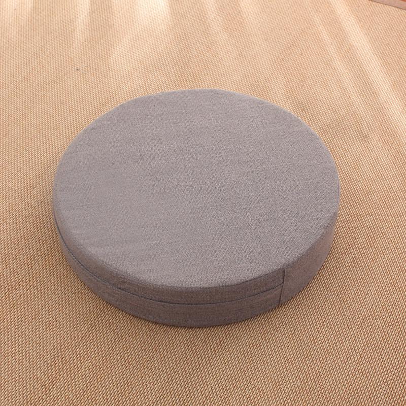 Thick Washable Japanese Zen Meditation Cushion - Round Tatami Linen Seat for Home and Balcony