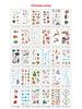 Christmas Santa Reindeer & Penguin Cute Cartoon Tattoo Stickers with English Letters