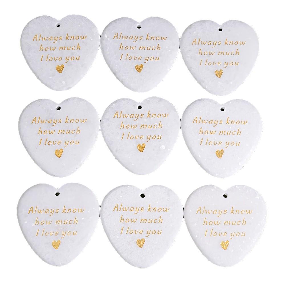 Heart-Shaped Marble Pendant: Valentine's Day Car Ornament & Engraved Thank You Gift