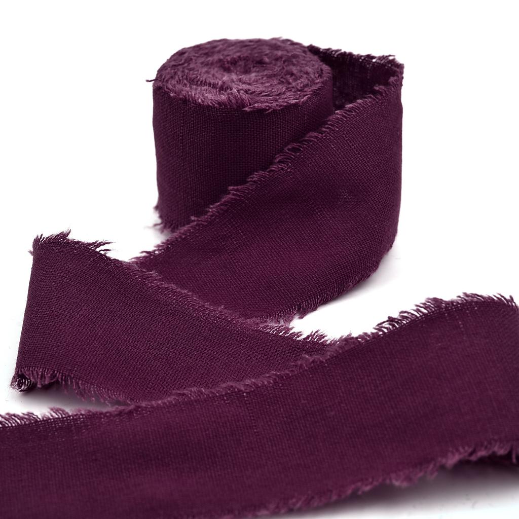 4CM*5M Handmade Frayed Edged Satin Cotton Ribbon For Wedding Invitation Wrapping Bouquets Birthday Party Decorations Gifts