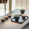 Edenus High-End 4-Person Gongfu Tea Set with Ceramic Tea Tray - Square Reunion A