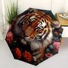 Floral Tiger Wall Art: Vibrant Nature Decor for Your SpaceUmbrella, Portable 3-Fold Compact Umbrella for Men & Women Gift