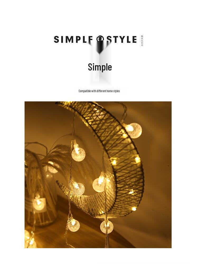 LED Bubble Ball String Lights - Transparent Crystal Round Balls for Christmas Tree and Festival Decor