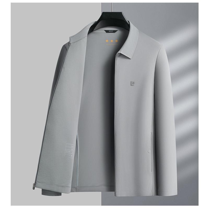 

Летняя одежда для защиты от солнца Куртка представительская мужская весенне-осенняя тонкая для среднего возраста свободного кроя костюм папы летняя куртка с лацканами 195