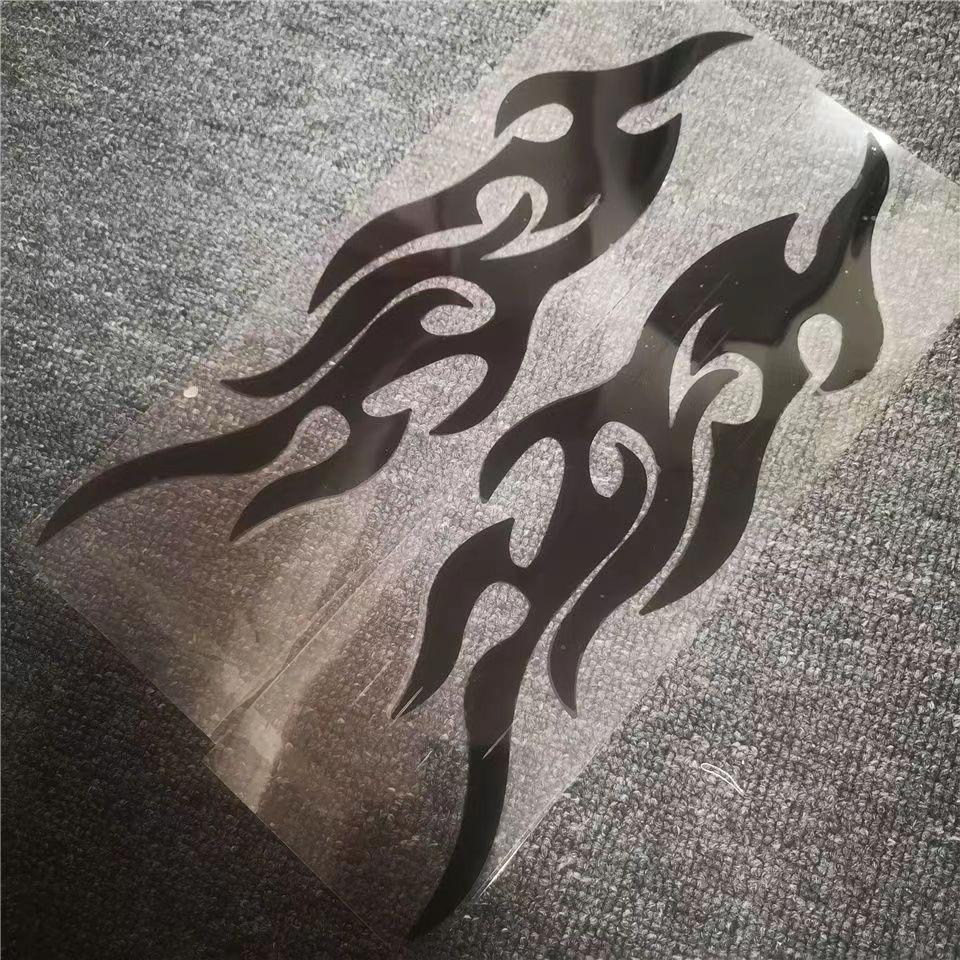 Motorcycle Electric Vehicle Sticker Flame Pattern Sticker Sports Car Sticker Modified Accessories Decorative Sticker