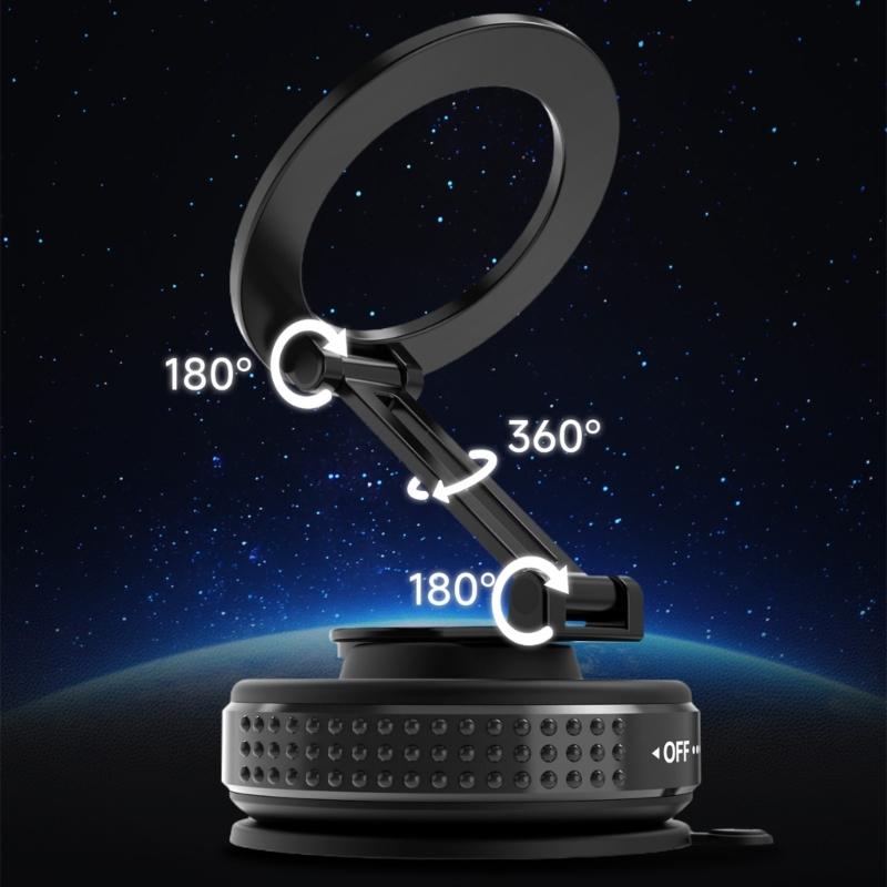 Foldable Magnetic Car Phone Holder Suction Cup Mount Stand for Phone 17 16 Mount Holder for Windshield and Dashboard
