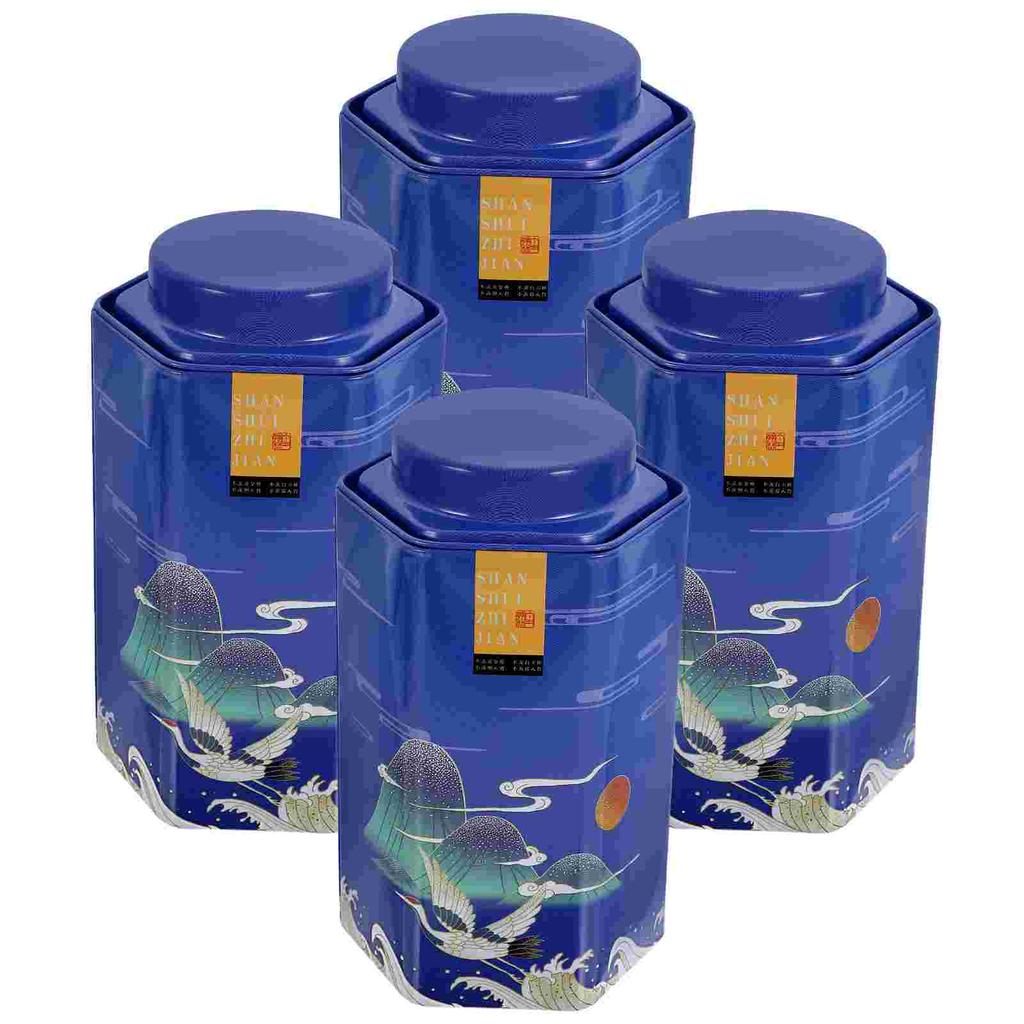 Tea Decorative Jars with Lids Container for Loose Coffee Canisters Tinplate Storage Containers Kitchen Spice Organizer