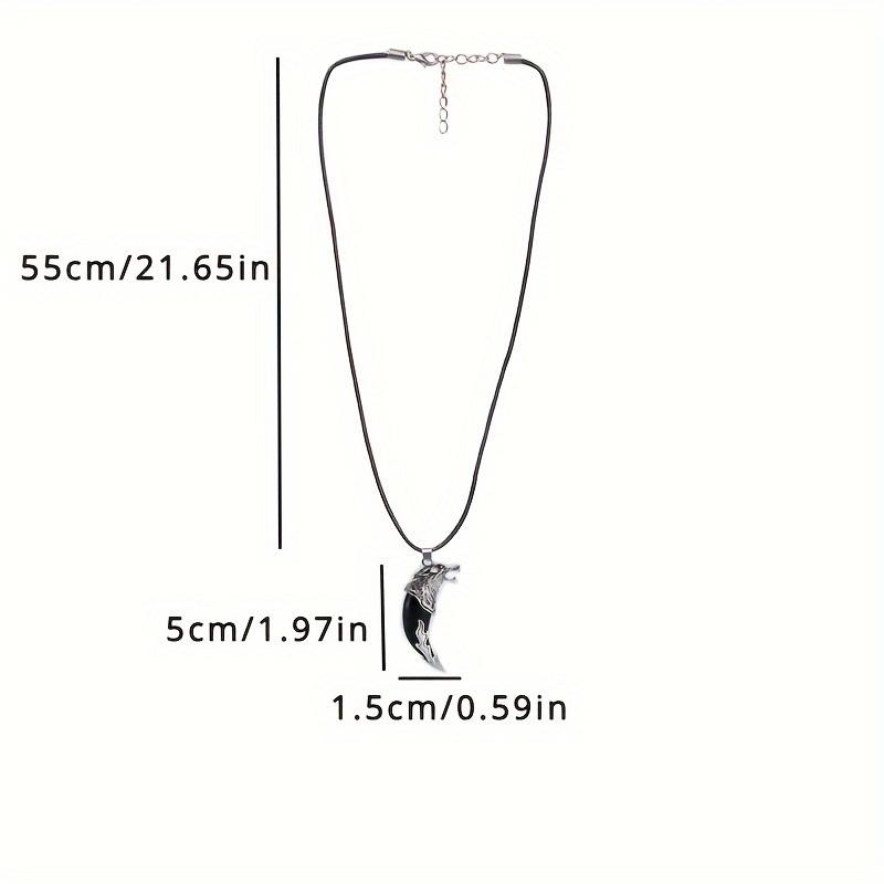 Men's wolf fang necklace, personalized pendant, stainless steel chain accessory. Holiday gift.