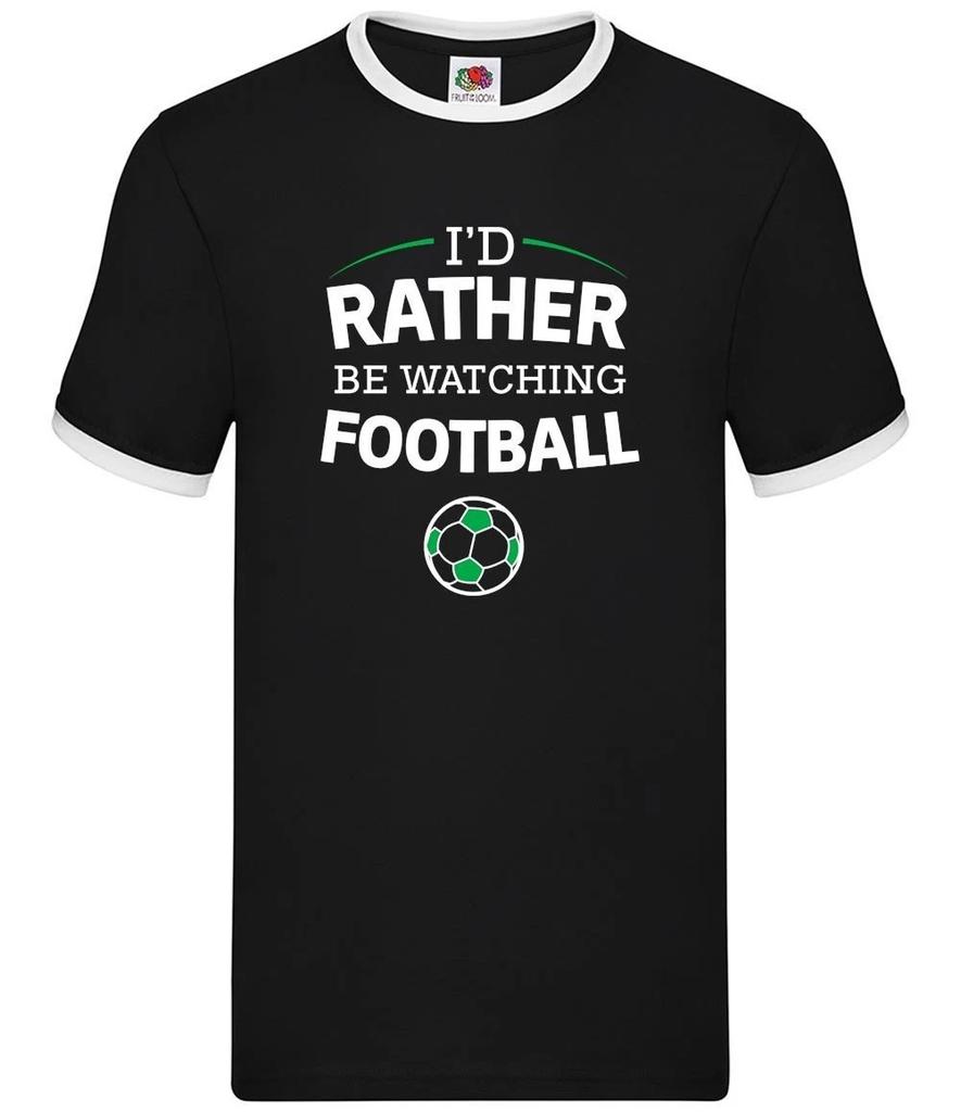 I'd Rather Be Watching Football - Mens Ringer - Footie Player Team Love