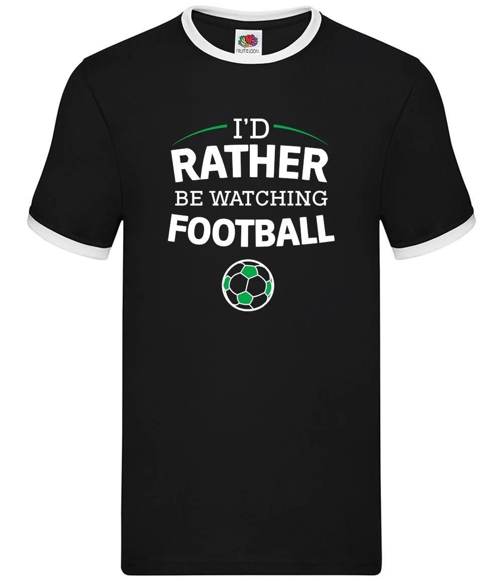 I d Rather Be Watching Football - Mens Ringer - Footie Player Team Love XXXXL