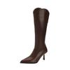 Q702 fashion boots leather boots stiletto high heels boots but knee women's boots high heels high boots rear zipper autumn and winter